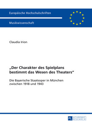 cover image of «Der Charakter des Spielplans bestimmt das Wesen des Theaters»